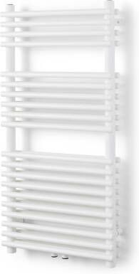 Vipera Alegria dubbele handdoekradiator 50 x 100 cm elektrische verwarming mat wit zij- en middenaansluiting 850W weerstand inbegrepen