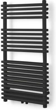 Vipera Alegria dubbele handdoekradiator 50 x 100 cm elektrische verwarming mat zwart zij- en middenaansluiting 850W weerstand inbegrepen