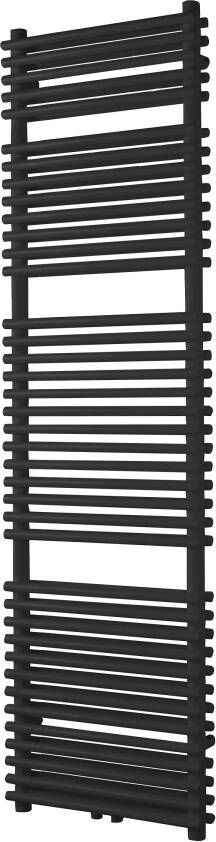 Vipera Alegria dubbele handdoekradiator 50 x 180 cm elektrische verwarming mat zwart zij- en middenaansluiting 1.575W weerstand inbegrepen