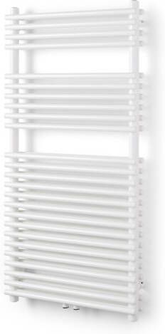 Vipera Alegria dubbele handdoekradiator 60 x 120 cm elektrische verwarming hoogglans wit zij- en middenaansluiting 1.192W weerstand inbegrepen