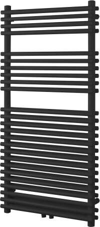 Vipera Alegria dubbele handdoekradiator 60 x 120 cm elektrische verwarming mat zwart zij- en middenaansluiting 1.192W weerstand inbegrepen