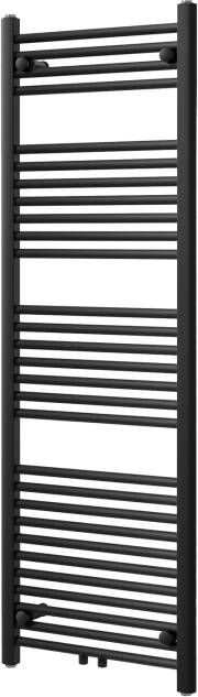 Vipera Kanza enkele handdoekradiator 50 x 150 cm centrale verwarming mat zwart zij- en middenaansluiting 679W
