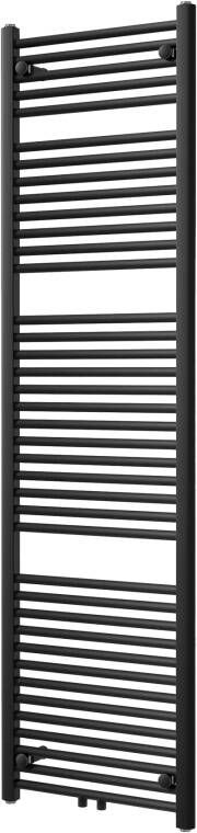 Vipera Kanza enkele handdoekradiator 50 x 180 cm elektrische verwarming mat zwart zij- en middenaansluiting 814W weerstand inbegrepen