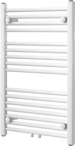 Vipera Kanza enkele handdoekradiator 50 x 80 cm centrale verwarming hoogglans wit Zij- en middenaansluiting 342W