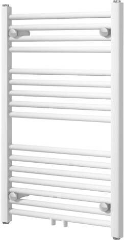 Vipera Kanza enkele handdoekradiator 50 x 80 cm centrale verwarming mat wit Zij- en middenaansluiting 342W