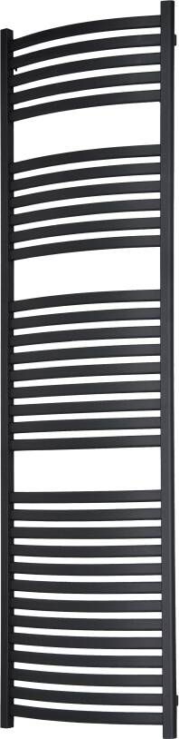 Vipera Kanza Rx enkele handdoekradiator 50 x 180 cm elektrische verwarming antraciet grijs zijaansluiting 781W weerstand inbegrepen