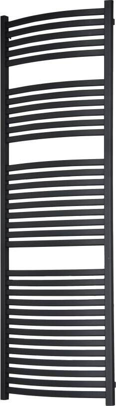 Vipera Kanza Rx enkele handdoekradiator 60 x 180 cm elektrische verwarming antraciet grijs zijaansluiting 926W weerstand inbegrepen