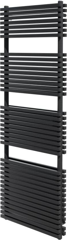 Vipera Vesuvio dubbele handdoekradiator 60 x 180 cm elektrische verwarming mat zwart zij- en middenaansluiting 2.500W weerstand inbegrepen