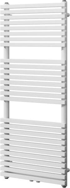 Vipera Vesuvio enkele handdoekradiator 50 x 120 cm centrale verwarming mat wit zij- en middenaansluiting 808W