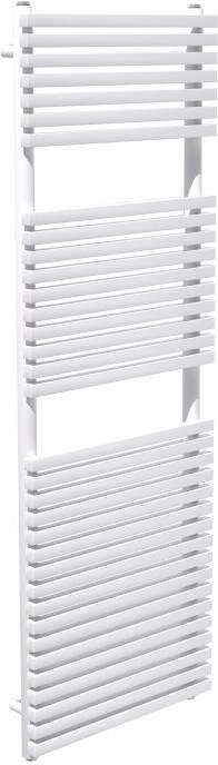 Vipera Vesuvio enkele handdoekradiator 50 x 150 cm elektrische verwarming mat wit zij- en middenaansluiting 1 044W weerstand inbegrepen