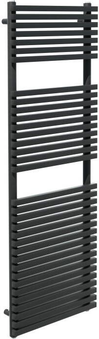 Vipera Vesuvio enkele handdoekradiator 50 x 150 cm elektrische verwarming mat zwart zij- en middenaansluiting 1.044W weerstand inbegrepen