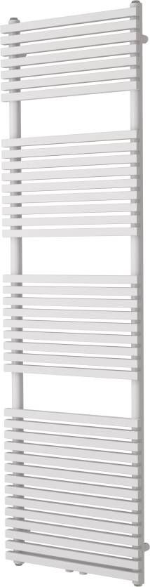 Vipera Vesuvio enkele handdoekradiator 50 x 180 cm elektrische verwarming hoogglans wit zij- en middenaansluiting 1.205W weerstand inbegrepen