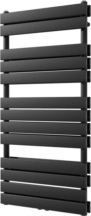 Vipera Vulcan dubbele handdoekradiator 60 x 123 cm elektrische verwarming mat zwart zij- en middenaansluiting 1.256W weerstand inbegrepen