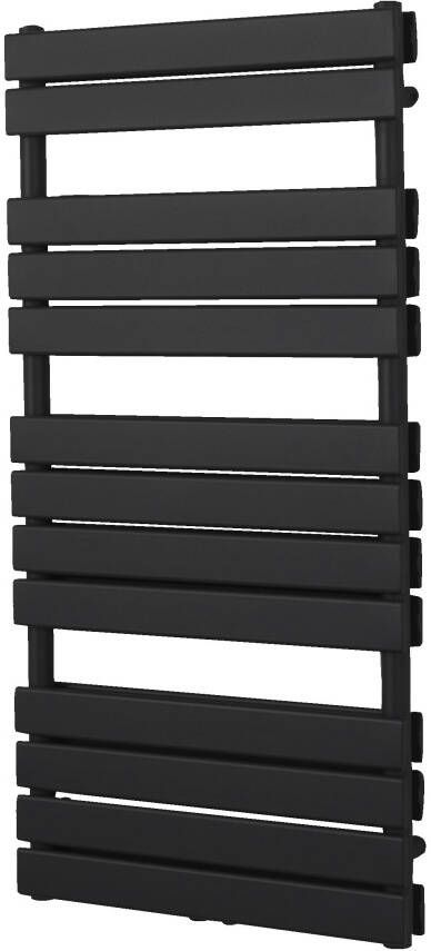 Vipera Vulcan dubbele handdoekradiator 60 x 123 cm elektrische verwarming mat zwart zij- en middenaansluiting 1.256W weerstand inbegrepen