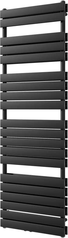 Vipera Vulcan dubbele handdoekradiator 60 x 183 5 cm elektrische verwarming mat zwart zij- en middenaansluiting 1.975W weerstand inbegrepen