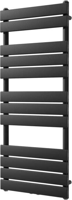 Vipera Vulcan enkele handdoekradiator 50 x 120 cm elektrische verwarming mat zwart zij- en middenaansluiting 673W weerstand inbegrepen