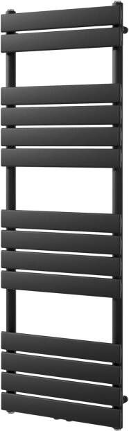 Vipera Vulcan enkele handdoekradiator 50 x 150 cm elektrische verwarming mat zwart zij- en middenaansluiting 740W weerstand inbegrepen