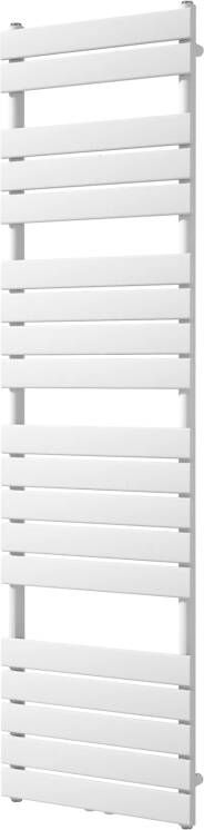 Vipera Vulcan enkele handdoekradiator 50 x 180 cm elektrische verwarming mat wit zij- en middenaansluiting 1.049W weerstand inbegrepen