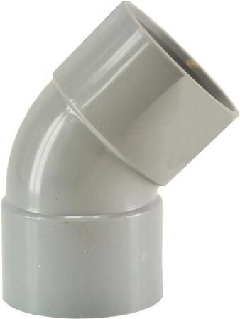 1216 Afvoerbocht dubbele mof 50 mm 45 graden PVC