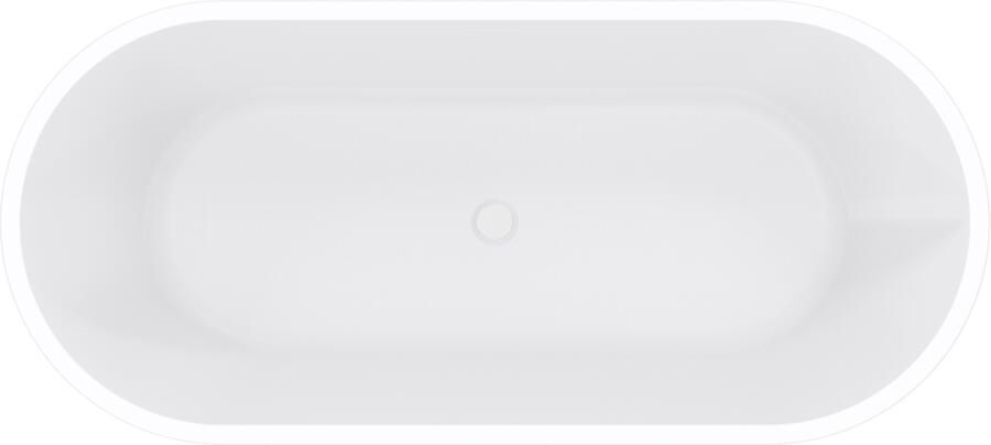 Wiesbaden Ligbad Vrijstaand Libero Ovaal 80x178x58.5cm Glasvezelversterkt Hoogwaardig Acryl Mat Wit met Badwaste en Overloop - Foto 4
