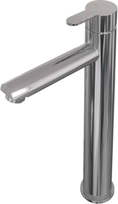 Brauer Wastafelkraan HD4 Round Coldstart Opbouw Hoog Mengkraan Rond Chroom Gepolijst 1 Greeps