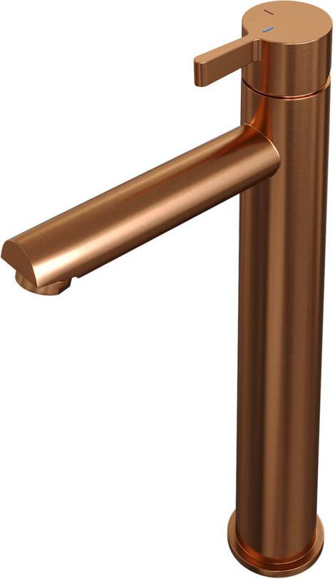 Brauer Wastafelmengkraan Copper Edition Coldstart Opbouw Hoog Halfronde Hendel Geborsteld Koper PVD