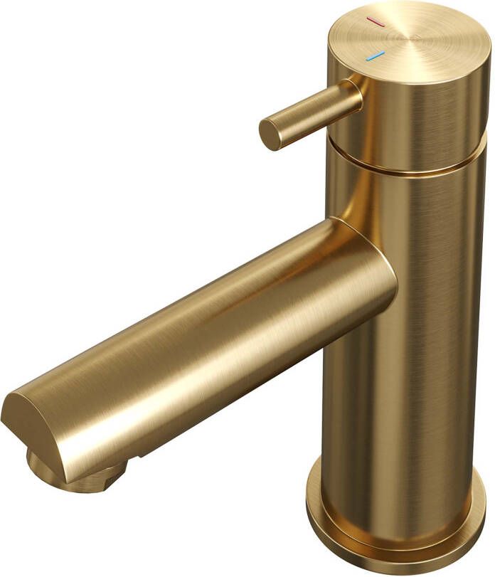 Brauer Wastafelkraan Gold Edition HD5 Opbouw Laag Mengkraan Rond Coldstart Geborsteld Goud PVD 1 Greeps - Foto 2