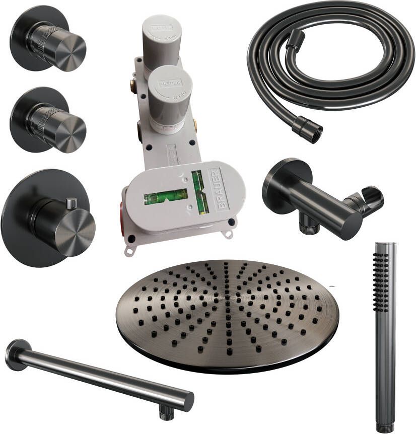 Brauer Gunmetal Edition thermostatische inbouw regendouche