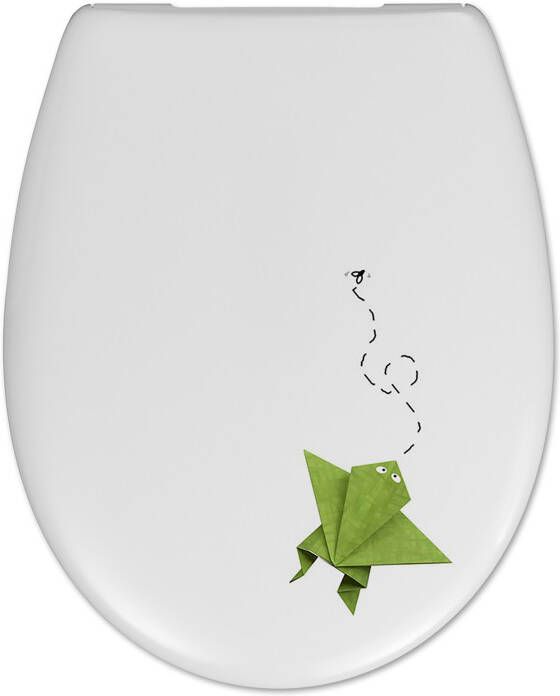 Douche Concurrent Toiletbril Cedo Frog en Flies Print Duroplast Softclose en Quickrelease Toiletzitting