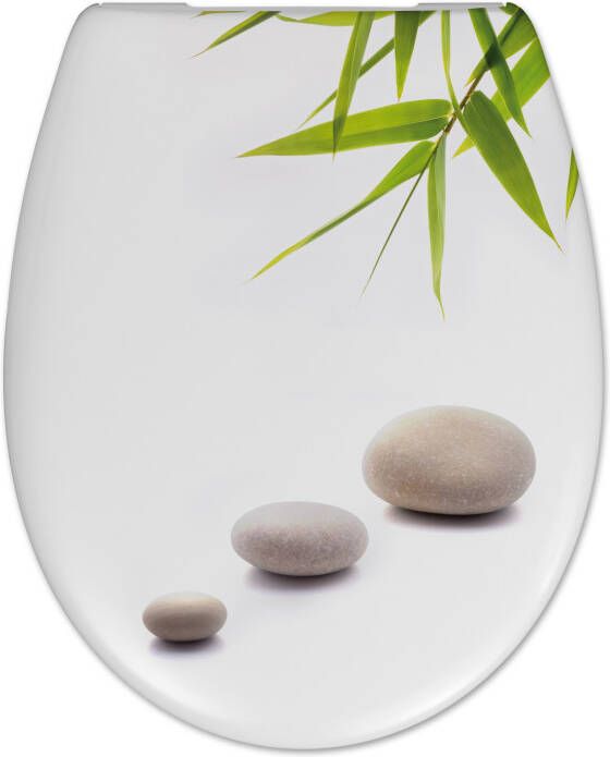Douche Concurrent Toiletbril Cedo Stones Print Duroplast Softclose en Quickrelease Toiletzitting