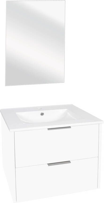 Differnz Bolo badkamermeubelset 61x50x46cm FSC MFC board Wit keramiek Wit hoogglans 36.012.18 - Foto 3