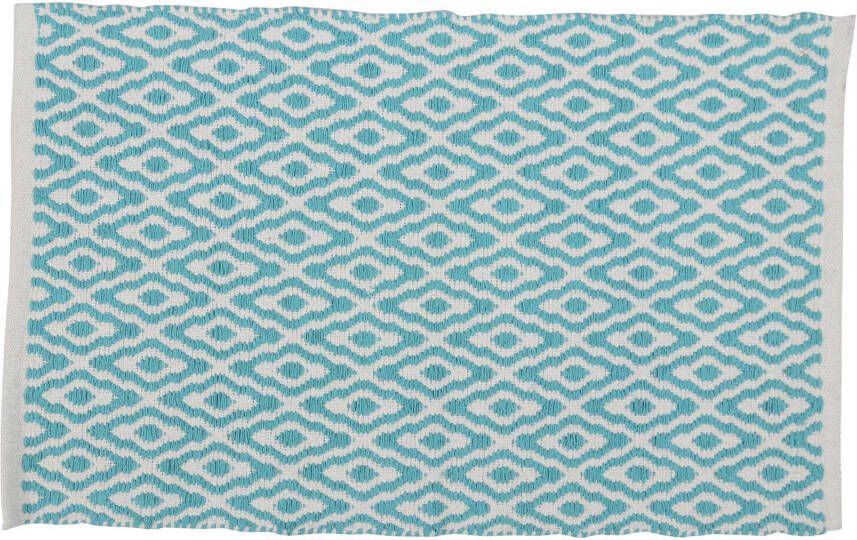 Differnz Brighton Badmat 100% katoen Blauw wit 50 x 80 cm 31.110.05 - Foto 1