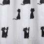 Differnz Cats douchegordijn verzwaarde onderzoom 100% Polyester zwart wit 180 x 200 cm - Thumbnail 3