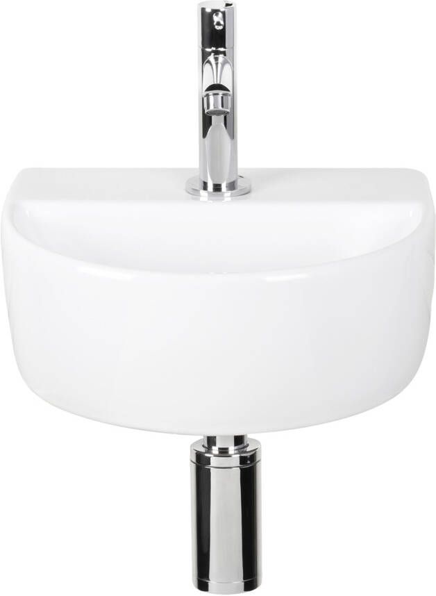 Differnz Demi fonteinset keramiek wit kraan recht chroom 30 x 25.5 x 11.5 cm - Foto 2