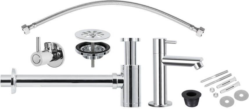 Differnz Fonteinkraan Installatie Set Mix Chroom