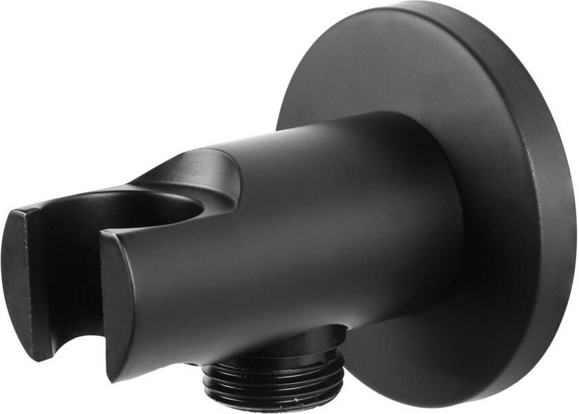 Differnz Handdouche Houder met wateruitloop Zwart