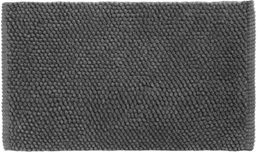 Differnz Popcorn badmat geschikt voor vloerverwarming 100% katoen 50 x 80 cm antraciet