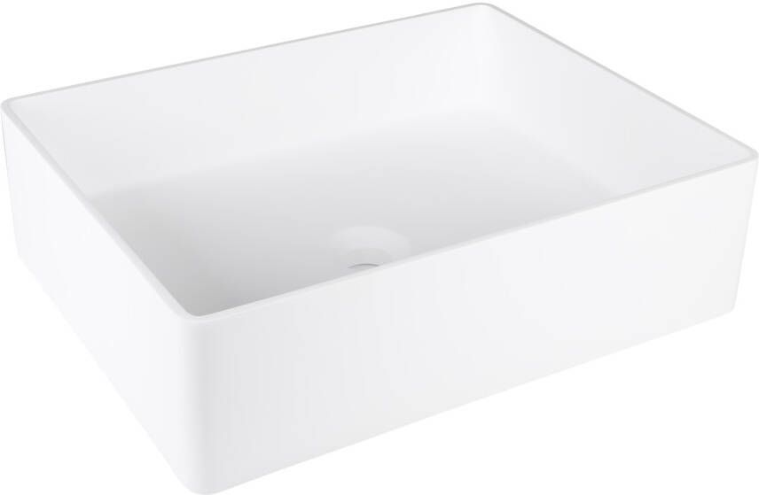 Differnz Solid Waskom 48.5x38x14cm Solid Surface Rechthoek Mat Wit 38.150.03