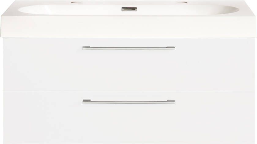 Differnz Badkamermeubelset Somero Met Keramiek Wastafel 100 cm Hoogglans Wit