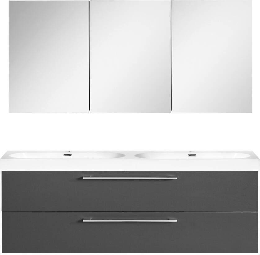 Differnz Badkamermeubelset Somero Met Keramiek Wastafel 120 cm Antraciet (Inc. Spiegelkast)