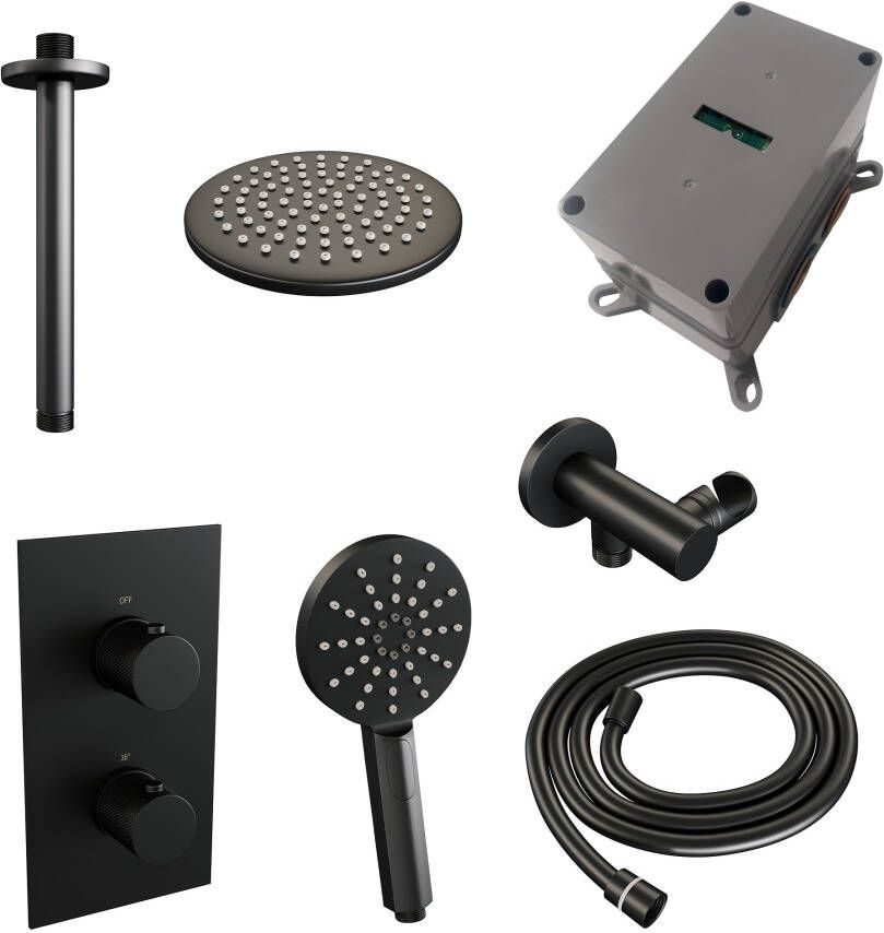 Brauer Black Carving thermostatische inbouw regendouche