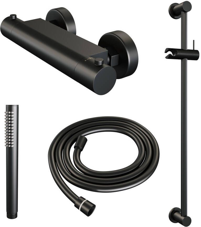 Brauer Black Edition opbouw douche thermostaatkraan set