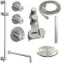 Brauer Brushed Edition Regendoucheset inbouw hoofddouche 20cm Wandarm glijstang met inbouwdeel Gladde knoppen handdouche Rond 3 standen PVD geborsteld RVS 5-NG-080 - Thumbnail 8