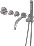 Brauer Chrome Carving Badkraan Inbouw douchegarnituur 20cm uitloop met inbouwdeel 3 carving knoppen handdouche rond 3 standen chroom 5-CE-094 - Thumbnail 10