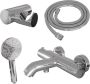 Brauer Badkraan Chrome Edition Set 04 Thermostatisch Opbouw Rond Glans Chroom 2 Greeps met Wandhouder en Handdouche 3 Standen - Thumbnail 10