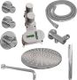 Brauer Chrome Edition thermostatische inbouw regendoucheset 40cm gebogen wandarm met 20cm ronde hoofddouche 3 standen ronde handdouche 150cm gladde doucheslang met aansluitbocht en handdouchehouder Chroom 5 CE - Thumbnail 6