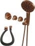 Brauer Badkraan Copper Carving Set 02 Thermostatisch Inbouw Rond Geborsteld Koper PVD met Badvulcombinatie Wandaansluitbocht en Handdouche 3 Standen - Thumbnail 10