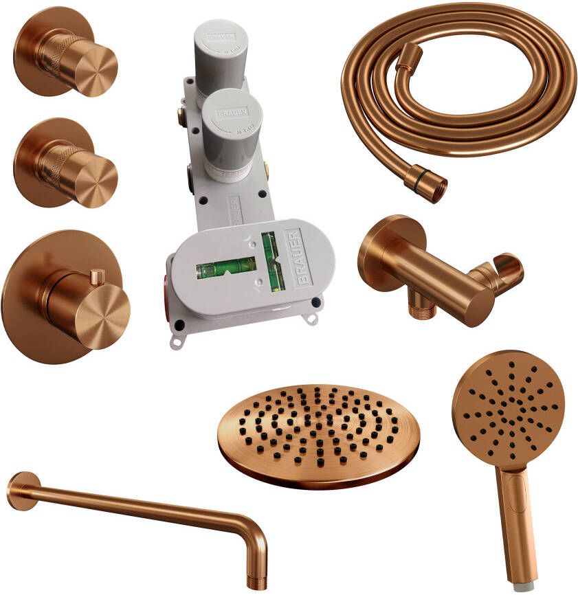 Brauer Copper Edition thermostatische inbouw regendouche set