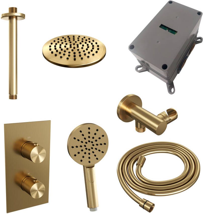 Brauer Gold Carving thermostatische inbouw regendouche 3-weg