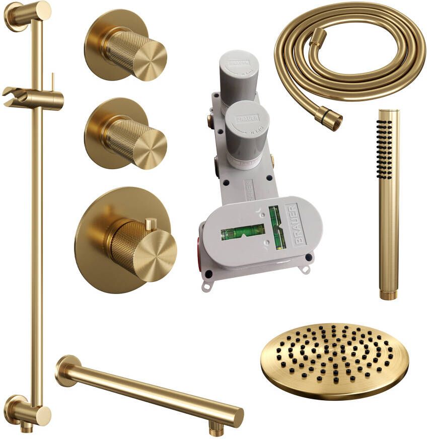 Brauer Gold Carving thermostatische inbouw regendouche set